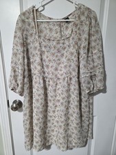 Wild Fable Midi A-Line Dress Floral Pattern Size XXL 3/4 Ruffel Sleeves Boho