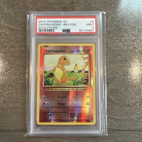 2016 Pokemon XY Charmander - Rev Foil Evolutions PSA 9