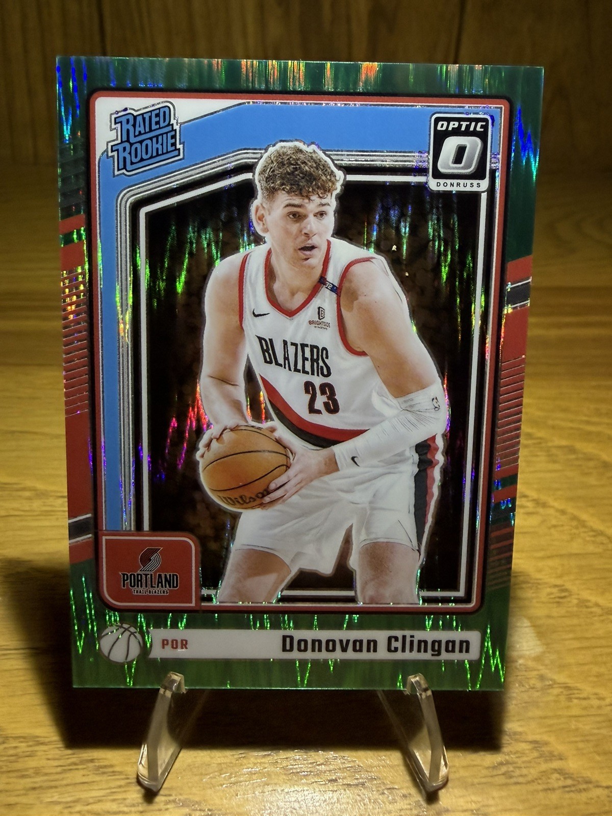 2024-25 Panini Donruss Optic Rated Rookie Donovan Clingan RC Green Shock /149