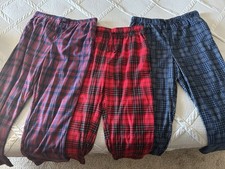 Plaid Flannel Pajama Pants, 3 Piece Set