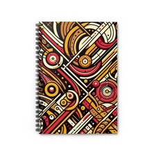 Spiral Notebook Ruled Line Fall Themed Abstract Style Design 8, Gift Everyday