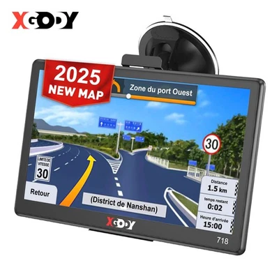 XGODY 7 Zoll GPS Navi Navigationsgerät PKW Auto LKW Navigation 2D/3D DE EU Karte - Bild 1 von 4