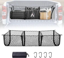 Heavy Duty Mesh Cargo Net 3 Pocket Trunk Bed Storage for Car, SUV, Pickup Truck