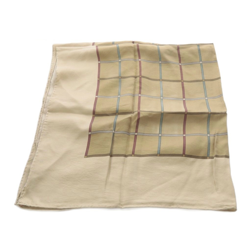 Burberrys Scarf Plaid Silk Brown /Yo25 Men'S Women'S Authentic thumbnail 3