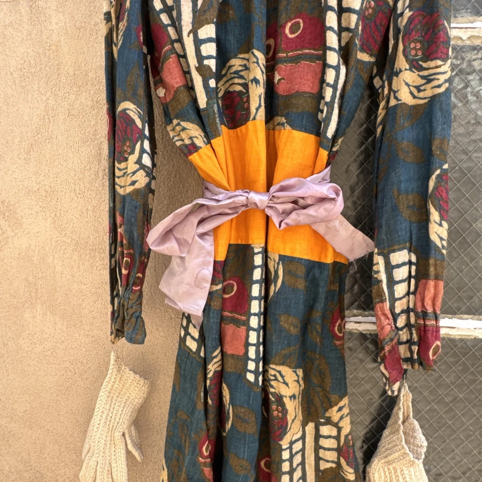 古董 20 世纪新艺术运动水果印花小丑连身裤万圣节服装复古 — 第 3/4 张图片