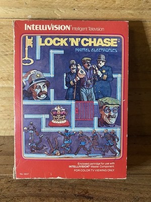 INTELLIVISION LOCK 'N' CHASE GAME CARTRIDGE OVERLAYS INSTRUCTIONS WORKING