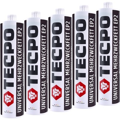 5x TECPO UNIVERSAL MEHRZWECKFETT 500g EP2 LITHIUM FETT SCHMIERFETT FETTPRESSE