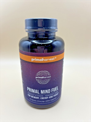 Primal Harvest Primal Mind Fuel Brain Supplement for Focus Energy Clarity 30 Cap