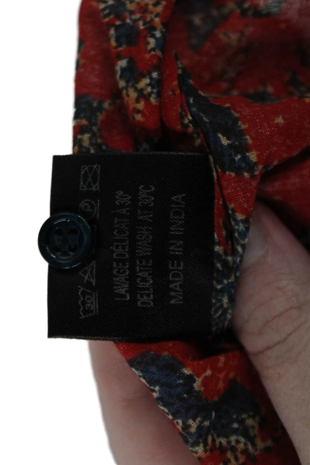 Isabel Marant Etoile, Blusa Mujer Roja Floral Abotonada Manga Larga Talla 34 Foto 4 de 4