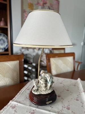 Original Giuseppe Armani Florence Tischlampe 1988 Porzellanfigur Kinder Hasen