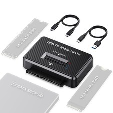 M2 NVMe SATA SSD Enclosure Hard Drive Reader USB 3.2 Gen 2 10Gbps External SS...