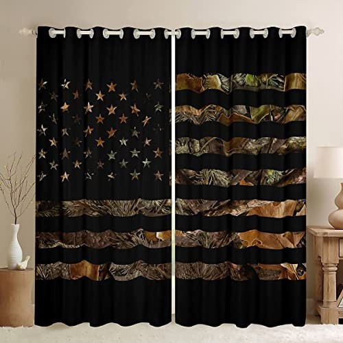 American Flag Camo Window Curtains 42"W x 63"L (Pack of 2) Pattern 11 - Picture 3 of 7