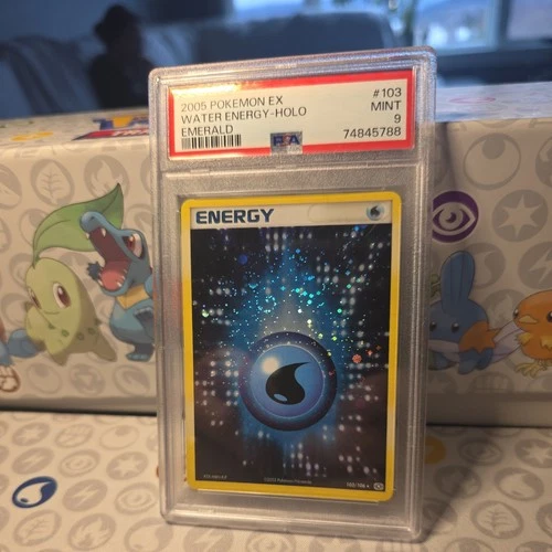 2005 Pokemon Ex Emerald Water Energy Holo #103 PSA 9 SWIRL