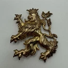 Vintage Miriam Haskell Gilt Coat Of Arms Royal Lion Gold Tone Pin Brooch
