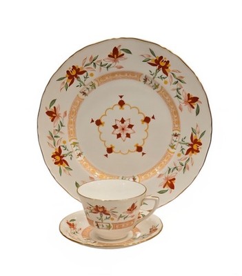 CHAMBERLAIN WORCESTER Cup& Saucer・1820年頃 Chamberlain Worcester