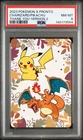 2023 POKEMON X PRONTO THANK YOU CARD VERSION 2 CHARIZARD/PIKACHU PSA 8