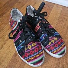 Inkkas Hand Made Shoes Lace Up Size Women 7 Aztec Colorfull Low