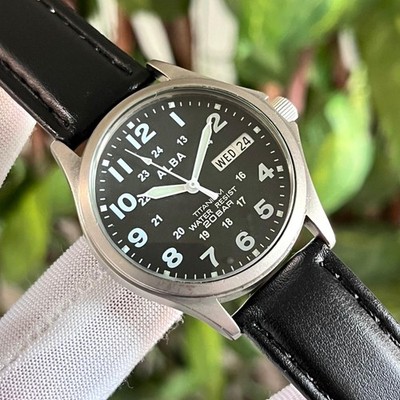 military watch seiko alba titanium