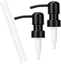2 Pack Black Stainless Steel Soap Dispenser Pump Replacement Standard 28/400
