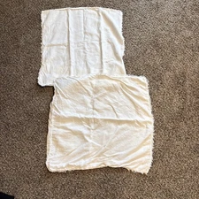 Restoration Hardware White 100% Linen Frayed Edge Euro Sham Set 25X25 Luxury