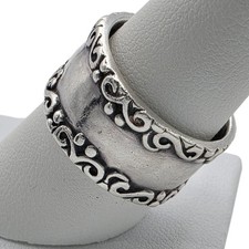 Solid Sterling Silver 925 Wide Band Ring Size 8.75 Gift
