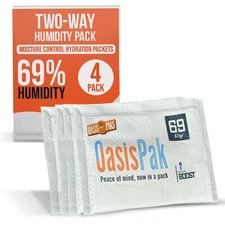 OasisPak 69% RH Two-Way Humidity Control Packs (4 Pack) - 67 Gram Packs | Mai...