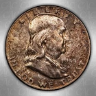1955 CACG MS64 Franklin Half Dollar 50c, Mint Set Dual Side Toned, Near Gem CAC!