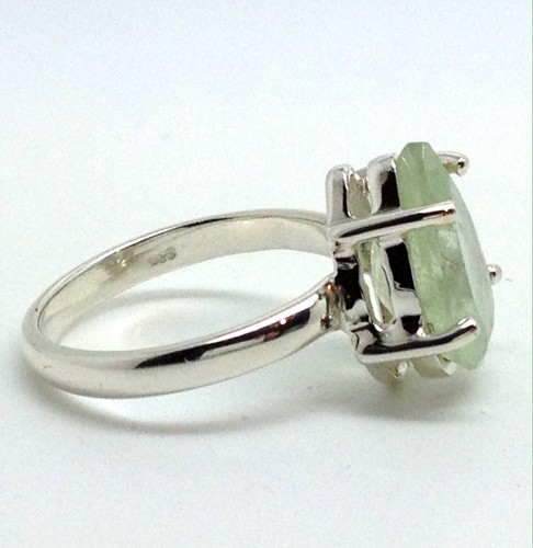 aquamarine ring, solid Sterling Silver, pear, uk size N, faceted, natural, new. - Picture 7 of 9