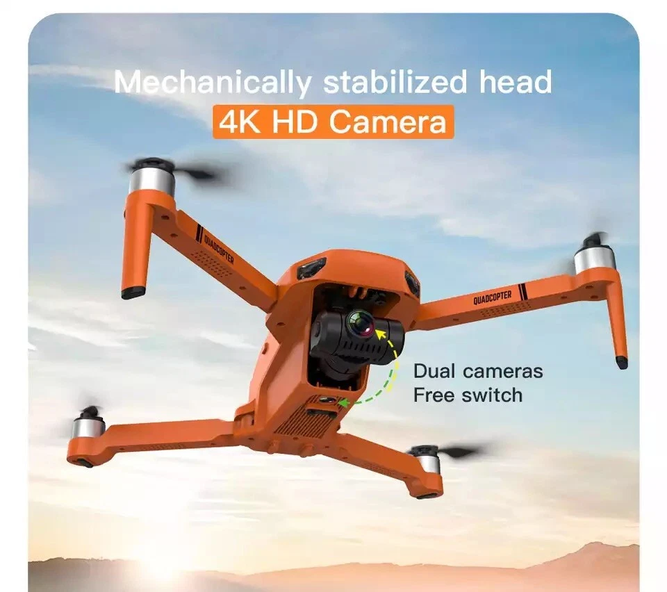 GPS DroneX Pro Professional Drone - Orange/Gray - Image 4 of 4