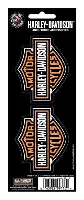 Harley-Davidson Aufkleber 'Bar & Shield', 2er Set, Orange/Weiß, 8x20cm