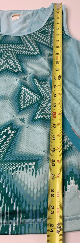 Lucy Tech 女式背心大圆领小号多色蓝色绿色几何图案 — 第 3/4 张图片