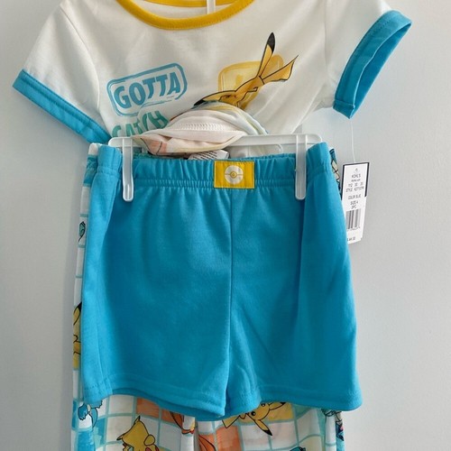 NWT Pokemon White and Blue 3-piece Pajama Set with Graphic Design - Picture 4 of 7