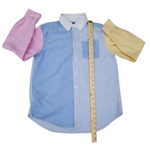 Polo Ralph Lauren Boys Pastel Color Block Classic Striped Oxford Shirt Large - Picture 6 of 11