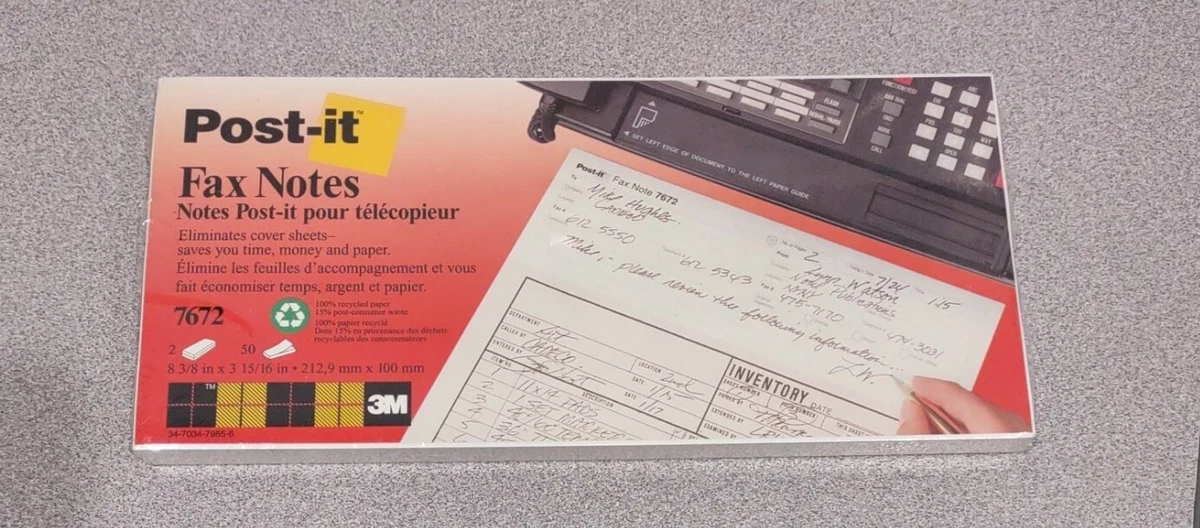 Post it fax notes outlet