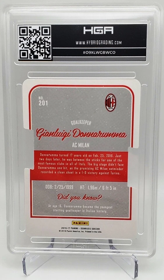 Gianluigi Donnarumma - 2016-17 Panini Donruss Debut Die-Cut Parallel No. 201 9.0 - Image 2 of 2