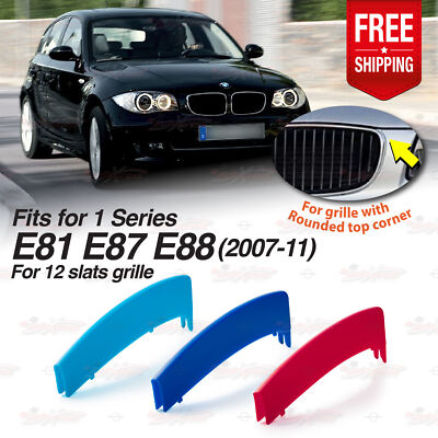 M-Sport 12 Slats Kidney Grille Color Cover Clip for BMW 1 Series E81 E87 E88 LCI