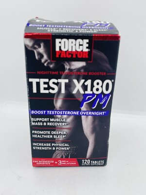 Force Factor Test X180 PM, Testosterone Booster & Nighttime Sleep, 120ct