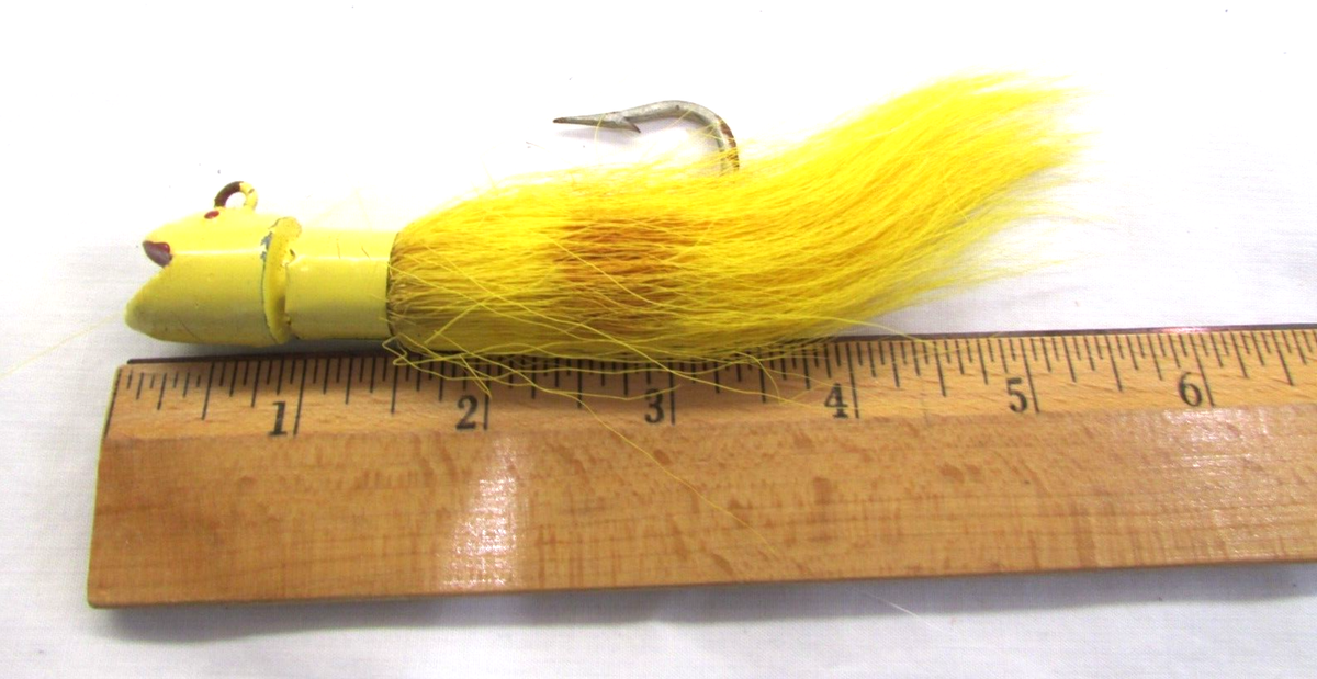 Bucktail Jigs Hotlips Fishing Lure 2.4oz Yellow, White 8/0 Hooks
