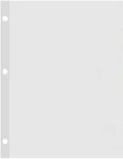 Unruled Filler Paper, 8.5" x 5.5", 3-Hole, Mylar-Reinfcd 50lb White - 100 Sheets