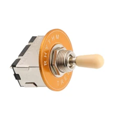 3 Way Toggle Switch with Rhythm Treble Washer Ring Plate for LP SG Guitar Gold