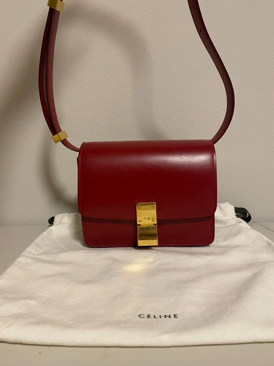 Celine Small Classic Box Bag - Burgundy Crossbody Bags, Handbags -  CEL255938