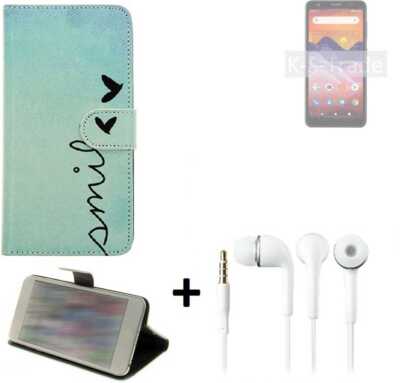Handyhülle für ZTE Avid 579 + headset Schutzcase Wallet Flipstyle