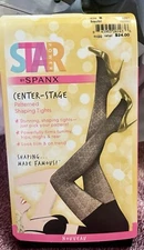 Spanx Star Power Center Stage SzB Patterned Shaping Tights/Diamond Pattern Black
