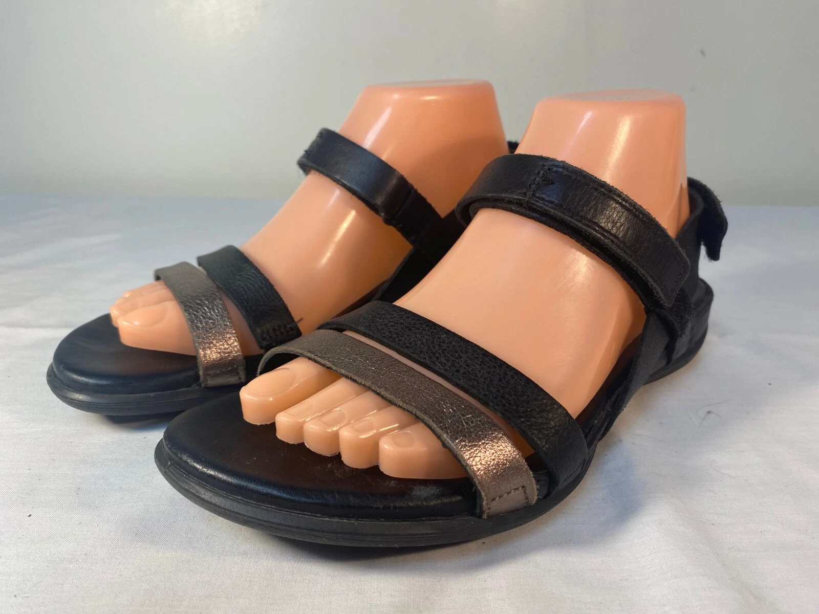 ECCO Flash Sandali Donna Nero Bronzo PelleSlingback Comfort EU 38 (US 7)