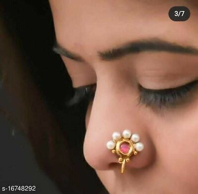 Amazon.com: VAMA Maharashtrian Marathi Traditional Nath Nose Ring Without Piercing  Nose Pin Clip On Nathiya For Women : Clothing, Shoes & Jewelry
