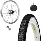 Front Wheel 16X1.75 + Black White Tire + Kids Bike Inner Tube Graziella 16”