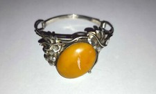 bracelet argent 800 et ambre