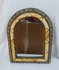 Vintage Ancient Handmade Moroccan Heavy Wall Mirror Brass Bone Camel Inlaid Deco