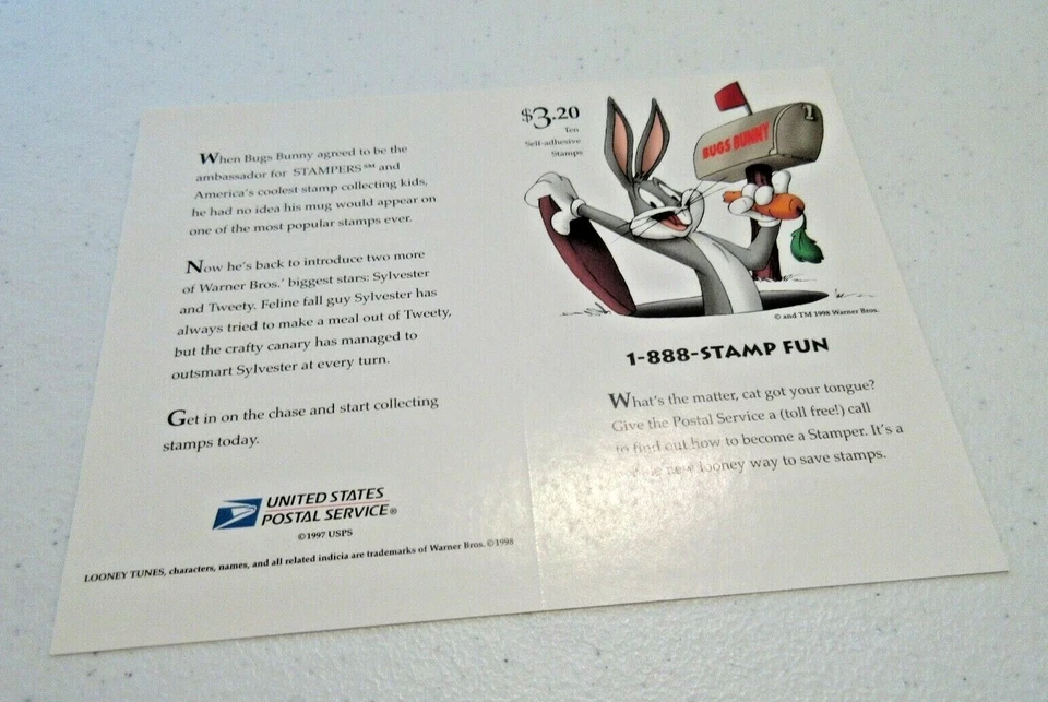 USPS Scott #3205 32c Sylvester & Tweety Bird w/Perf Pane MNH LOONEY TUNES - Image 2 of 2