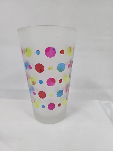 Fiesta® 16oz Cooler Glassware Set of 4 | Frosted Multi-Color Dots - Picture 5 of 13